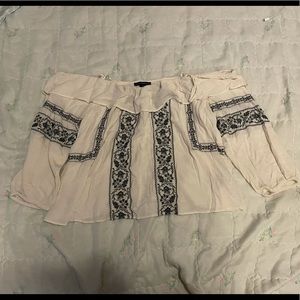 embroidered off shoulder blouse
